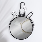 Зеркало настольное - подвесное, двустороннее, с увеличением х2, d зеркальной поверхности 16.2 см, чёрное - Фото 4