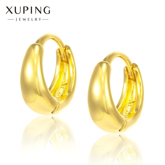Серьги кольца объёмные XUPING, d=1.1 см, цвет золото