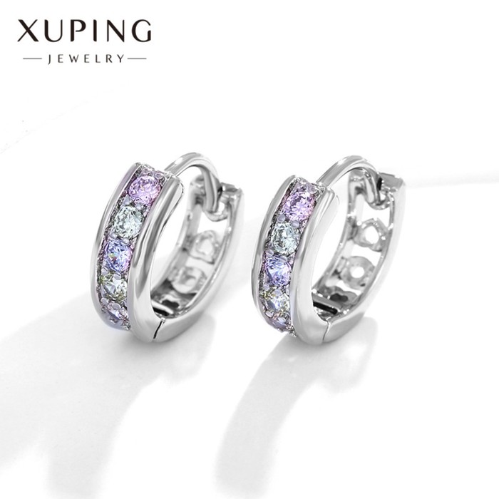 

Серьги-кольца XUPING блеск, d=1,38 см, цветные в серебре