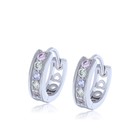 Серьги-кольца XUPING блеск, d=1,38 см, цветные в серебре - фото 24629945