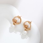 Серьги с жемчугом XUPING модерн, цвет белый в золоте - Фото 5