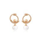 Серьги с жемчугом XUPING модерн, цвет белый в золоте - Фото 6