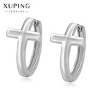 Серьги-кольца XUPING крест, цвет серебро - фото 7692457