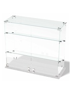 Витрина настольная, 2 наклонные полки, 800×300×700 мм, ЛДСП, стекло, белая 10120579