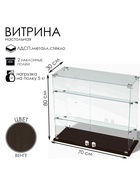 Витрина настольная, 2 наклонные полки, 800×300×700 мм, ЛДСП, стекло, цвет венге 10120582