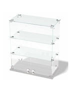 Витрина настольная, 2 полки, 600×300×700 мм, ЛДСП, стекло, белая 10120586