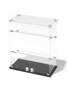Витрина настольная, 2 наклонные полки, 600×300×700 мм, ЛДСП, стекло, серая 10120589