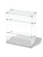 Витрина настольная, 2 наклонные полки, 600×300×700 мм, ЛДСП, стекло, белая 10120591