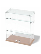 Витрина настольная, 2 наклонные полки, 600×300×700 мм, ЛДСП, стекло, цвет дуб сонома 10120592