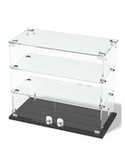 Витрина настольная, 2 полки, 600×300×500 мм, ЛДСП, стекло, серая 10120598