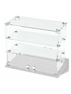 Витрина настольная, 2 полки, 600×300×500 мм, ЛДСП, стекло, белая 10120599