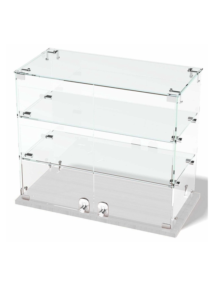 Витрина настольная, 2 полки, 600×300×500 мм, ЛДСП, стекло, белая - Фото 1