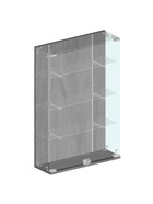 Витрина настенная, 3 полки, 840×220×900 мм, ЛДСП, стекло серая - Фото 2