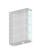Витрина настенная, 3 полки, 840×220×900 ЛДСП, стекло белая - Фото 2