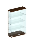 Витрина настенная, 3 полки, 600×200×900 мм, ЛДСП, стекло цвет венге - Фото 3