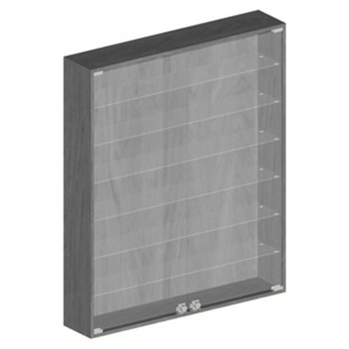 Витрина настенная, 6 полок, 1000×200×1200, ЛДСП, стекло цвет серый - фото 1907889784