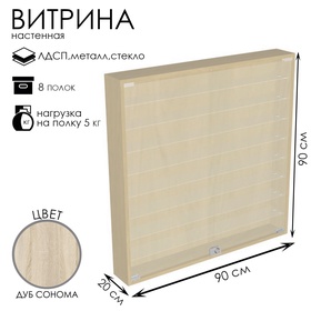 {{photo.Alt || photo.Description || 'Витрина настенная, 8 полок, 900×200×900 мм, ЛДСП, стекло цвет дуб сонома'}}