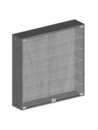 Витрина настенная, 5 полок, 900×200×900 мм, ЛДСП, стекло серая 10120665