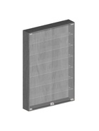 Витрина настенная, 6 полок, 800×200×1200 мм, ЛДСП, стекло, серая  (артикул 10120669)  большой выбор товаров оптом и в розницу по низким ценам с доставкой