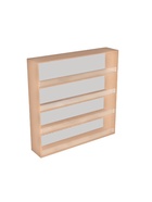 Витрина настенная, 4 полки, 1200×250×1300 мм, ЛДСП, стекло, цвет дуб сонома  (артикул 10120676)  большой выбор товаров оптом и в розницу по низким ценам с доставкой