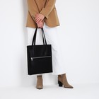 Сумка-тоут на молнии, цвет чёрный - фото 23254442