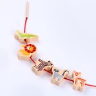 Детская деревянная игрушка 2 в1 балансир + шнуровка «Зверята» 18 × 9,5 × 10 см - фото 7825875