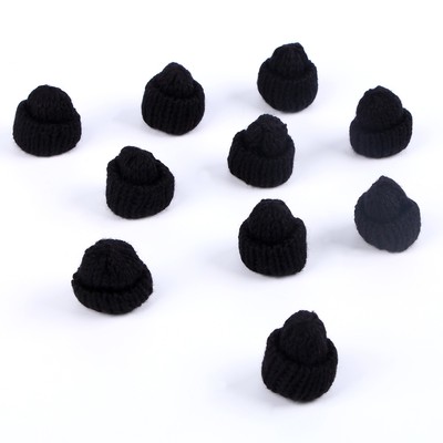 Шапка для игрушек вязаная, набор 10 шт., чёрная