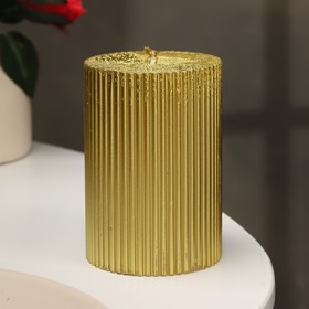 Свеча "Рельеф", 7×10см, золотой металлик
