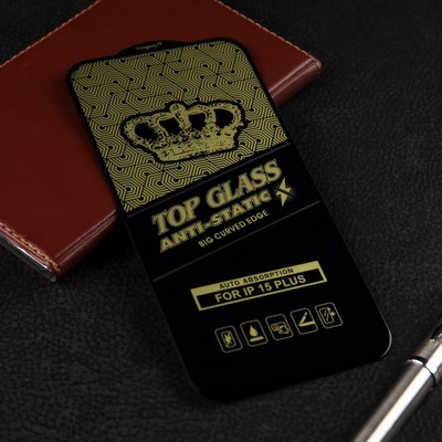 Защитное стекло Eltronic, для iPhone 15+, противоударное, чёрное