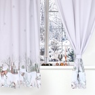 Комплект штор для кухни с подхватами «Этель. Звери в городе», 2 шт., белые, 145×180 см - Фото 4