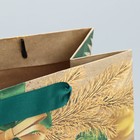 Пакет крафтовый горизонтальный «Новогодний изумруд», MS 23 х 18 х 10 см - Фото 5