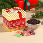 Подарочный набор «Новый год принесёт счастье»: чай чёрный со вкусом клубники 50 г., леденцы со вкусом фруктов 100 г. - Фото 1