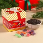 Подарочный набор «Новый год принесёт счастье»: чай чёрный со вкусом клубники 50 г., леденцы со вкусом фруктов 100 г. - Фото 4