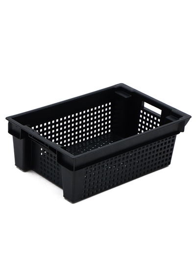 Ящик универсальный, пластиковый, 60×40×20 см, на 30 кг, чёрный