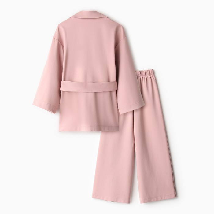 Комплект для девочки (жакет и брюки) MINAKU: PartyDress, цвет пыльно-розовый, рост 122 см - фото 1907890550