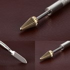 Ручка-аппликатор для кожи, 14,5 см, цвет серебряный/золотой - фото 7826534