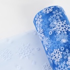 Фатин со снежинками, 15 см, 9.1±0.5 м, 11±1 г/м², синий №28 - Фото 3