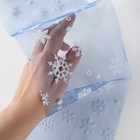 Фатин со снежинками, 15 см, 9.1±0.5 м, 11±1 г/м², синий №28 - Фото 4