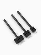 Набор строчных круглых пробойников для кожи, шаг = 5 мм, 3 шт., цвет чёрный - Фото 2