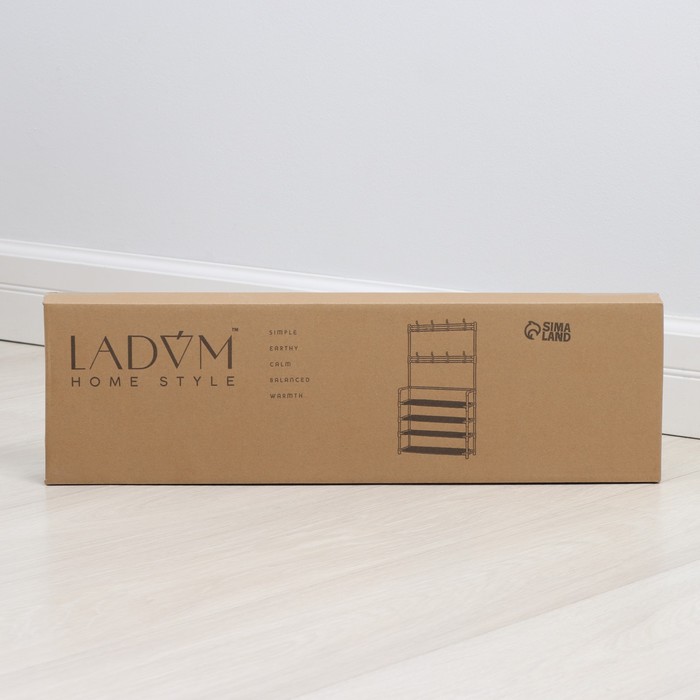 Стойка для одежды с полками для обуви LaDо́m, 4 яруса, 60×26×155 см