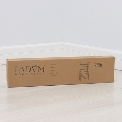 Полка для обуви LaDо́m, 7 ярусов, 60×30×120 см, белая