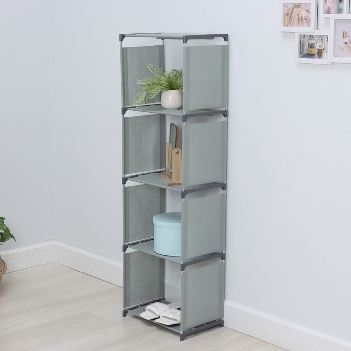 Стеллаж для хранения многофункциональный LaDо́m, 41×27×125 см, серый - Фото 1