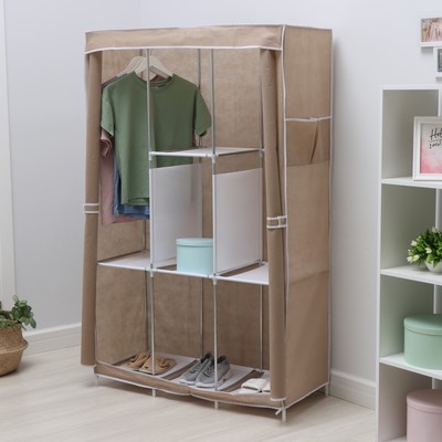 Шкаф тканевый каркасный, складной LaDо́m, 103×45×165 см, бежевый