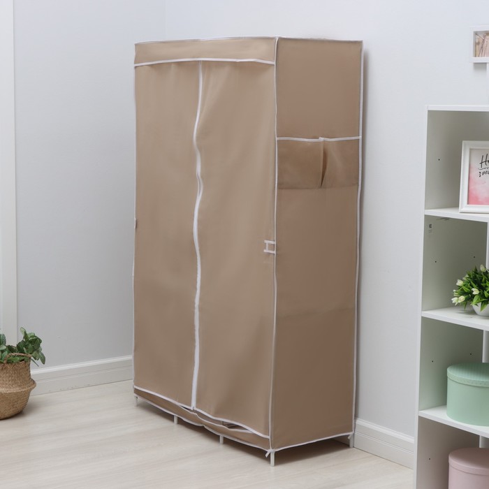 Шкаф тканевый каркасный, складной LaDо́m, 103×45×165 см, цвет бежевый - Фото 1