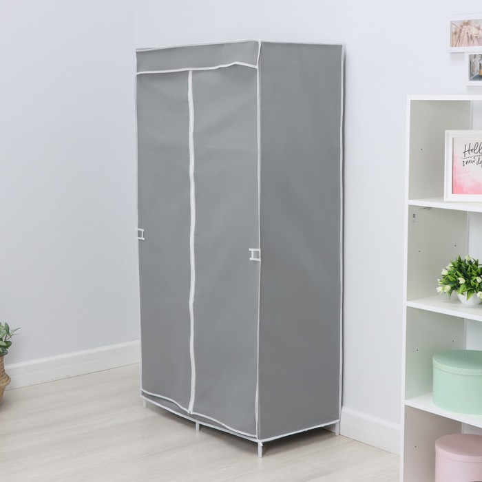 Шкаф тканевый каркасный, складной LaDо́m, 83×45×160 см, цвет серый - Фото 1