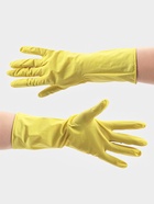 Перчатки хозяйственные Доляна, размер L, ХБ напыление, латексные, жёлтые - Фото 1