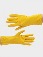 Перчатки хозяйственные Доляна, 2 пары, размер M, ХБ напыление, латексные, жёлтые - Фото 1