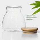 Банка для сыпучих BellaTenero «Бамбук», 400 мл, 9.5×9.5 см, с бамбуковой крышкой, стекло, прозрачная - Фото 2