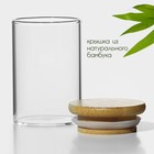 Банка стеклянная для хранения сыпучих продуктов BellaTenero «Эко», 100 мл, 5×8 см, с бамбуковой крышкой - фото 11004029