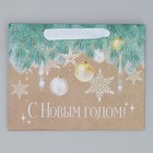 Пакет крафтовый горизонтальный «Счастья в Новом году», MS 23 х 18 х 10 см, Новый год - фото 23311528
